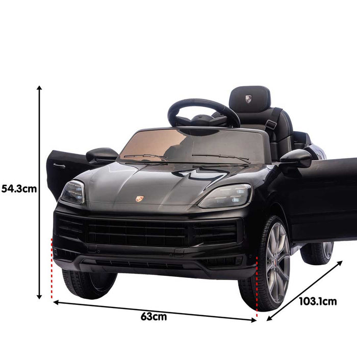 Officially Licensed Porsche Cayenne E Hybrid Coupe Kids Ride On SUV with Remote Control Midnight Black