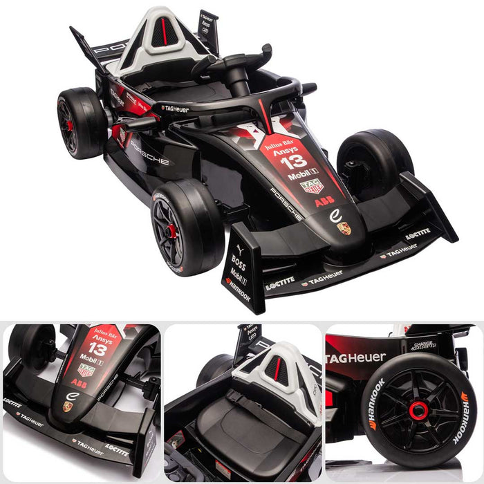 Officially Licensed Porsche Formula E Kids Ride On Car with Remote Control_Basalt Black