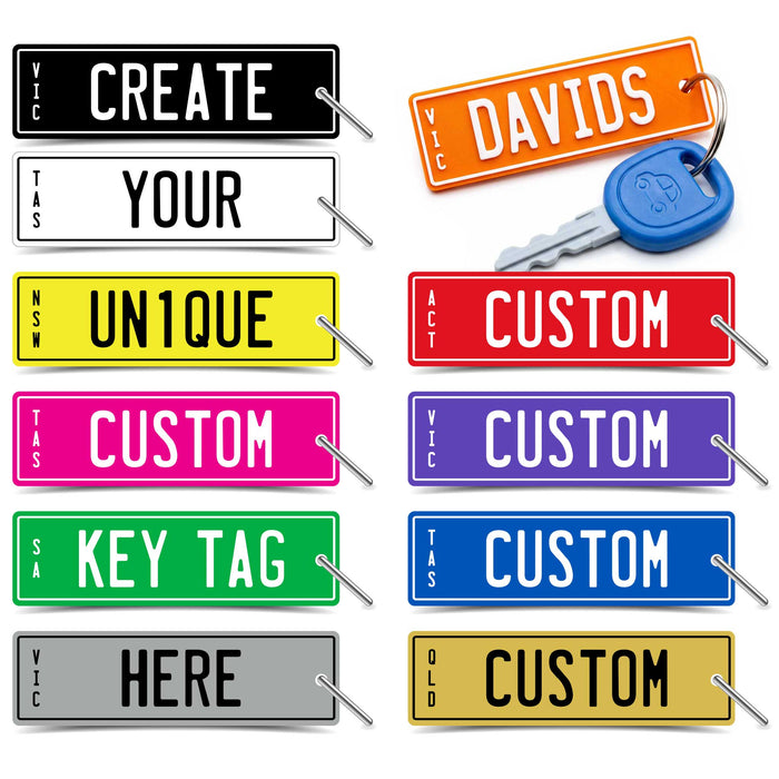 PLA ECO Printed Personalised Number Plate Key Ring For Kids & Adults