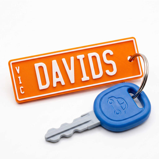 PLA ECO Printed Personalised Number Plate Key Ring For Kids & Adults