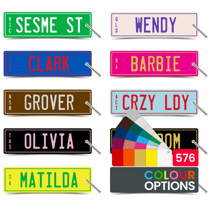PLA ECO Printed Personalised Number Plate Key Ring For Kids & Adults