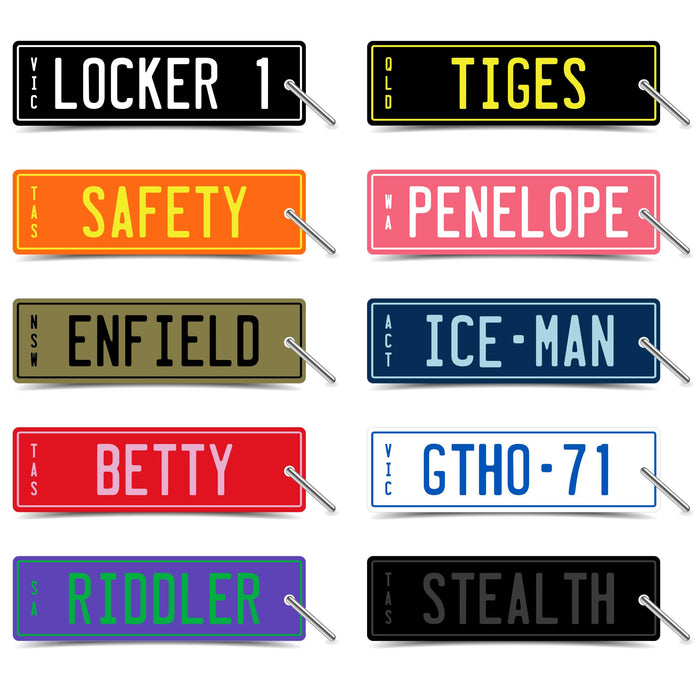 PLA ECO Printed Personalised Number Plate Key Ring For Kids & Adults