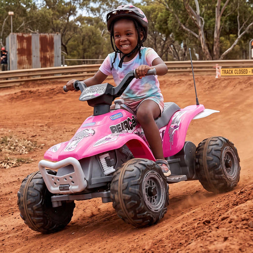 Peg Perego Bearcat Kids Ride On Quad Motorcycle | Pink