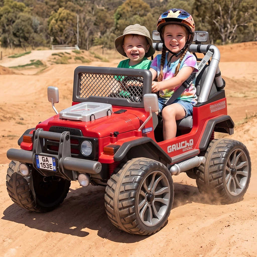 Peg Perego Gaucho Grande Two Seater Off Road Kids Ride On Car | Red/Grey