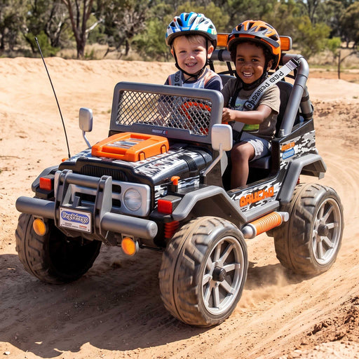 Peg Perego Gaucho Rock'in Two Seater Off Road Kids Ride On Car | Orange/Black