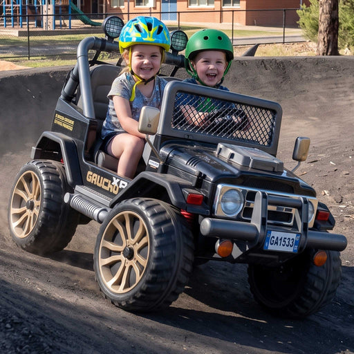 Peg Perego Gaucho XP Two Seater Off Road Kids Ride On Car Black