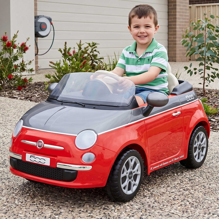 Peg Perego Officially Licensed Fiat 500 Kids Ride On Car | Red/Grey