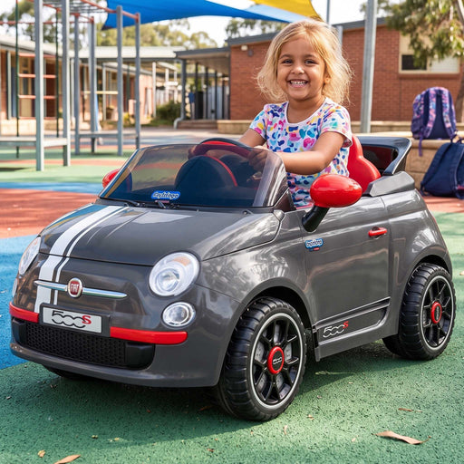 Peg Perego Officially Licensed Fiat 500 S Kids Ride On Car | Grey (Limited Edition)
