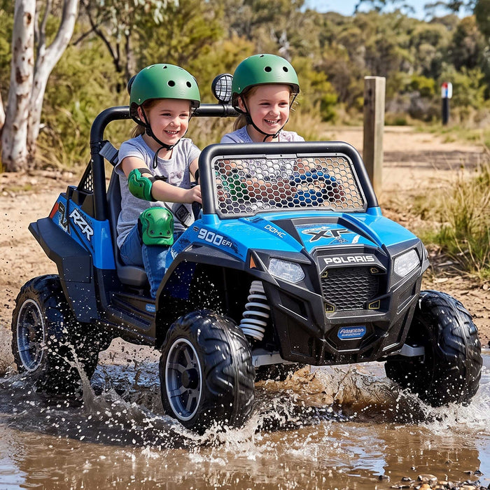 Peg Perego Officially Licensed Polaris Ranger Two Seater Off Road Kids Ride On Car | Blue/Black