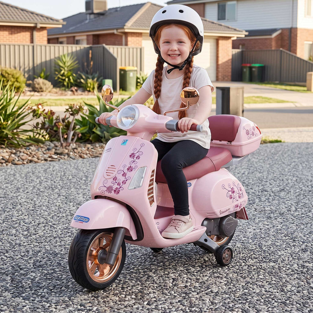 Peg Perego Officially Licensed Vespa Kids Ride On Scooter | Pink/Copper (Limited Edition)