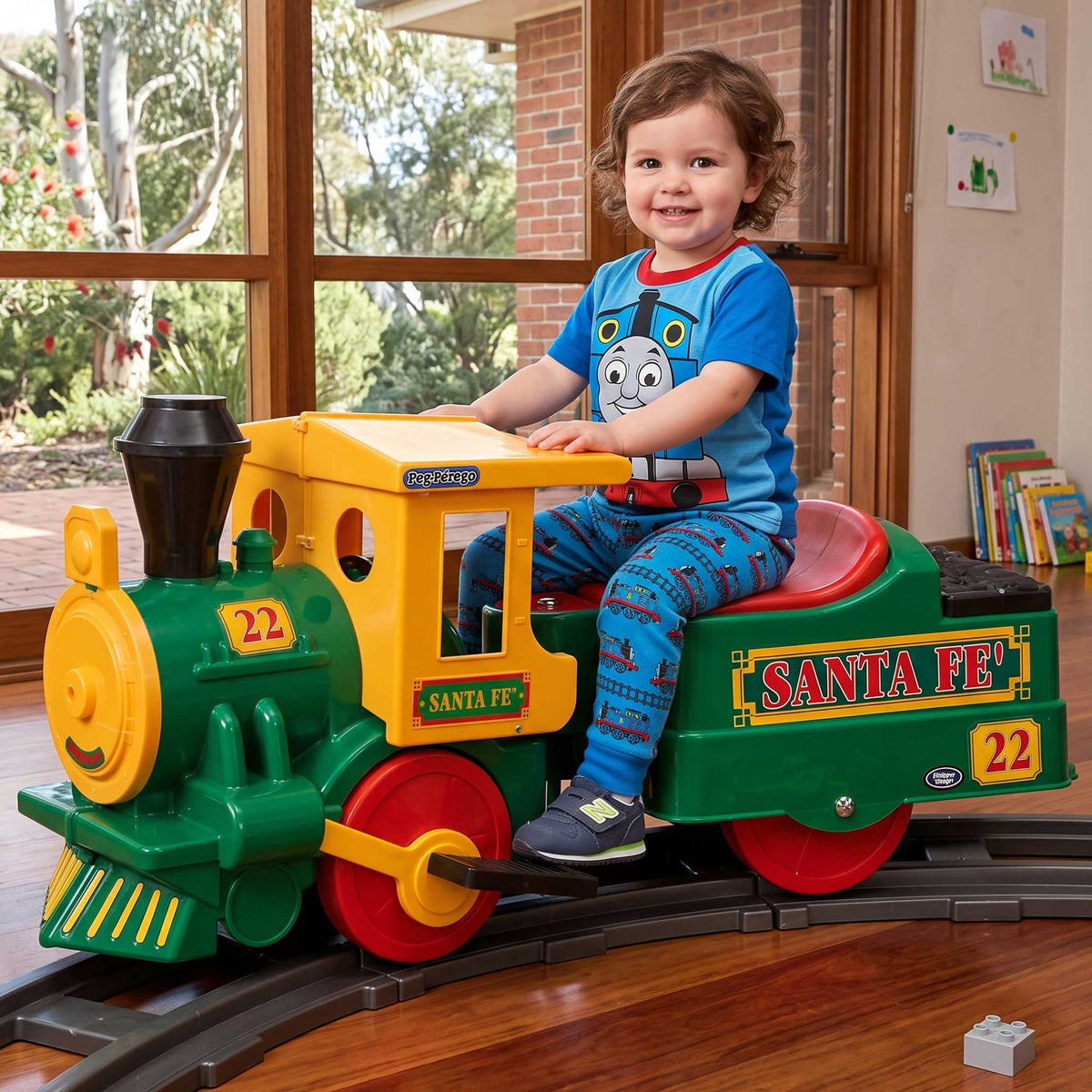 peg perego train track Santa Fe Express Kids Ride On with Figure 8 | G Giant Roam 2 Disc EB50 Color:Sage Green Add another dimension of