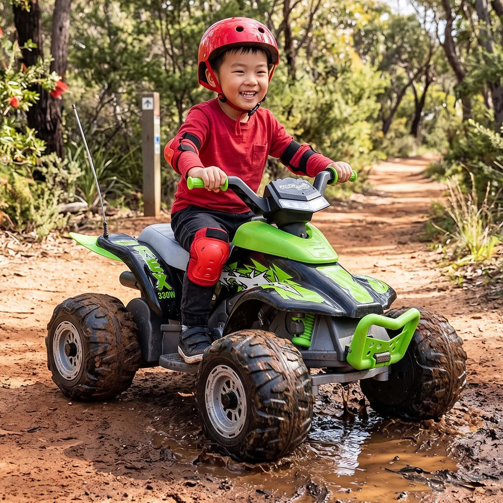 Peg Perego T-Rex Kids Ride On Quad Motorcycle Slime Green