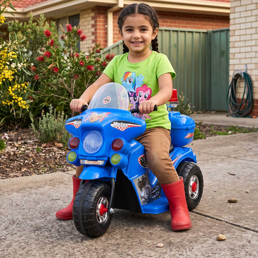 Police Inspired Kids Ride On Motorcycle | Blue