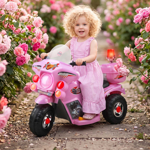 Police Inspired Kids Ride On Motorcycle | Pink
