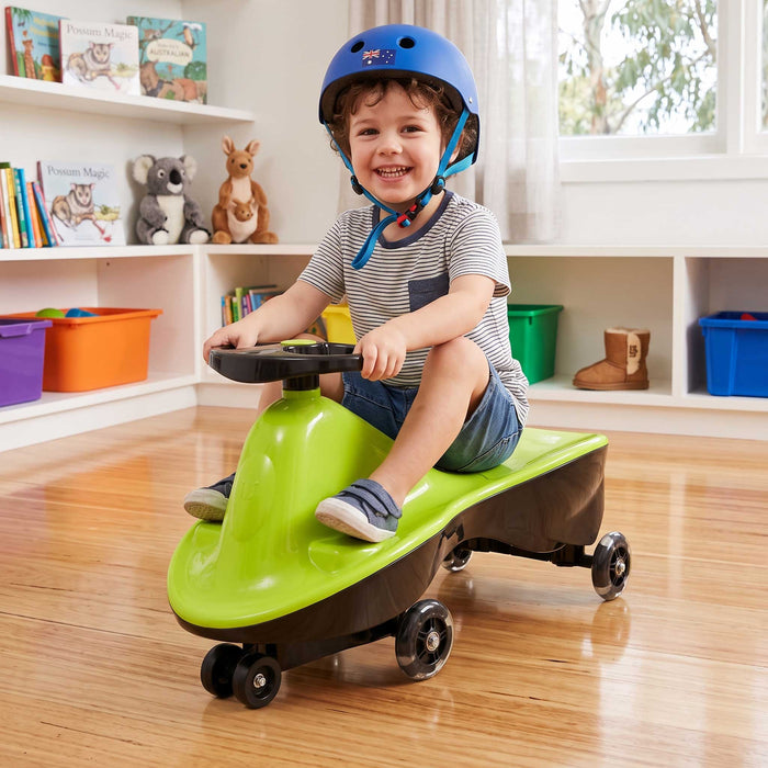 Premium Kids Ride On Swing Car | Chartreuse Green