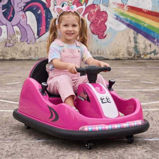 Premium Retro Kids Ride On BUMPER Car with Remote Control | Deep Pink
