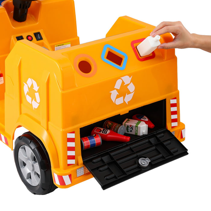 Recycling Garbage Truck Inspired Kids Ride On Car Truck with Pretend Trash & Remote Control | Trashy Amber