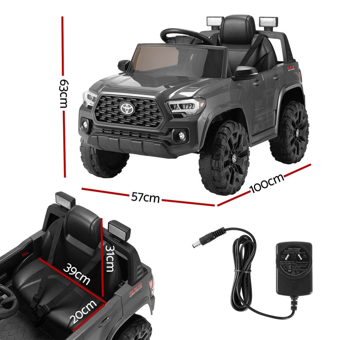 Toyota Tacoma Officially Licensed Off Road Kids Ride On Car with Remote Control | Steel Grey