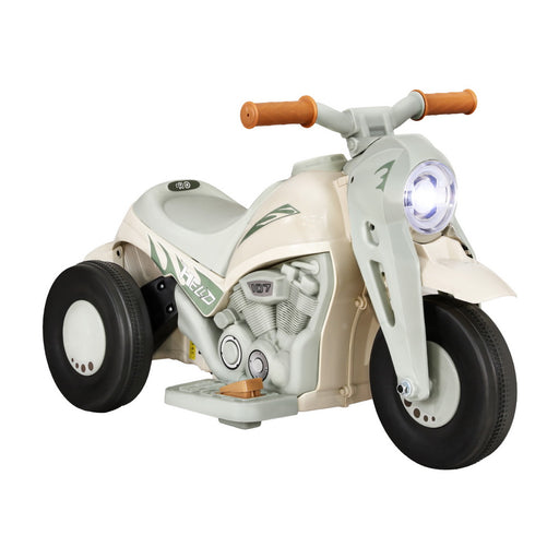 Kids Ride On Motorbike Motorcycle with Working Bubble Exhaust | Bones White & Green