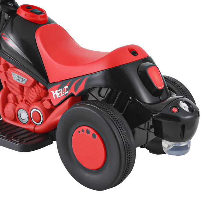 Kids Ride On Motorbike Motorcycle with Working Bubble Exhaust | Lava Red & Black