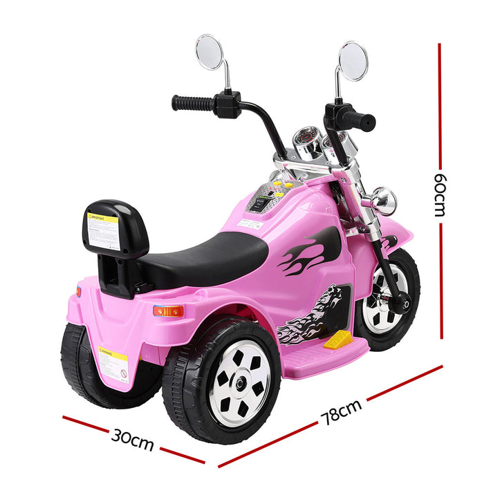 Harley Davidson Inspired Kids Ride On Motorbike Motorcycle | Candy Pink with Flames