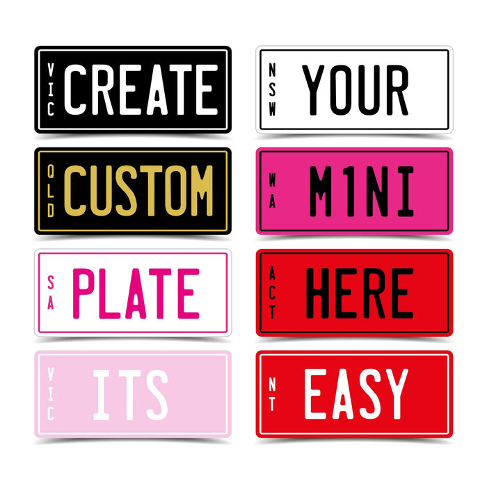 Laser Engraved PVC Custom Personalised Mini Number Plate