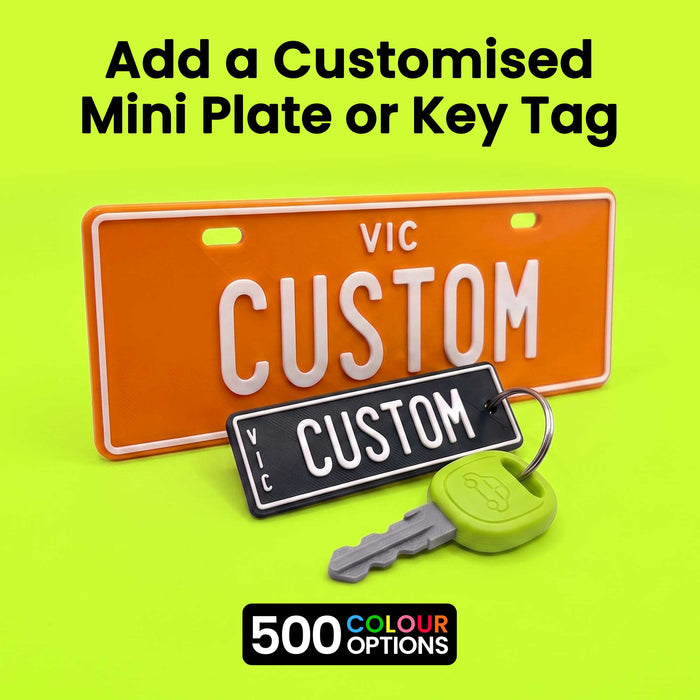 Ride Ons Custom Personalised Mini License Plate and Custom Key Tag Key Ring for Kids Ride On Cars Toys
