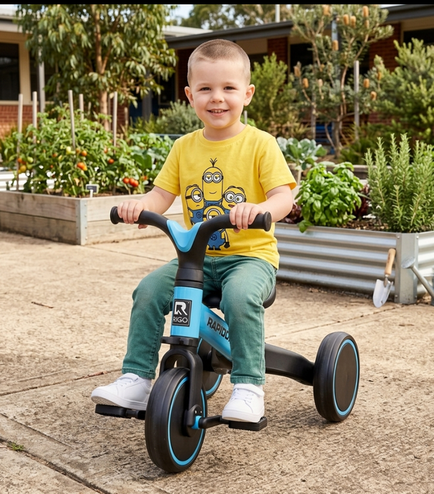 Deluxe Kids Tricycle Bike Ride On | Sky Blue (with Black)