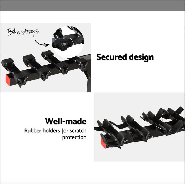 Stand Tall 22 Inch 4 Bike Foldable Rear Car Bike Rack | Black