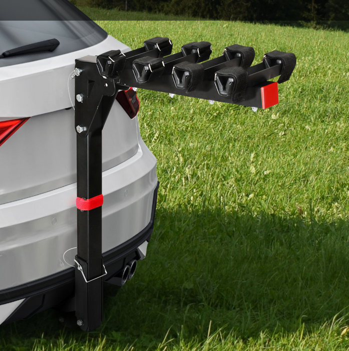 Stand Tall 22 Inch 4 Bike Foldable Rear Car Bike Rack | Black
