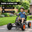 Speed Racer Kids Adjustable Pedal Powered Go Kart Black