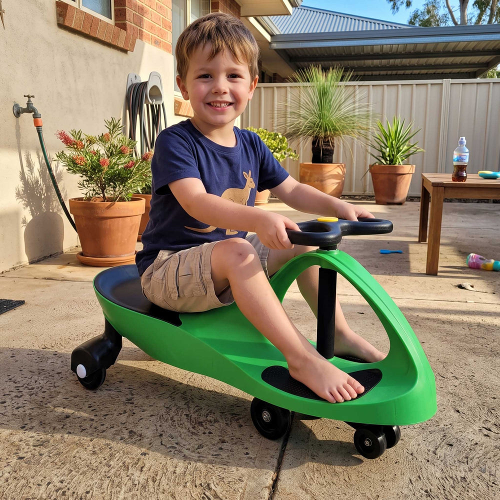 Sunny Days Kids Ride On Swing Car | Green