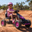 Super Racer Kids Adjustable Pedal Powered Go Kart | Black with Pink