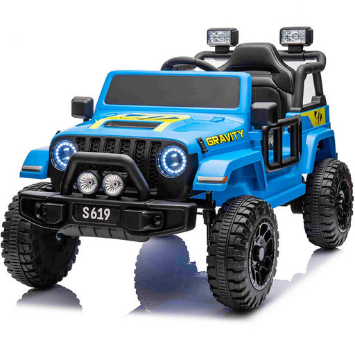 Toyota Jeep Inspired Kids Ride On Car with Remote Control & Detachable Shovel True Blue