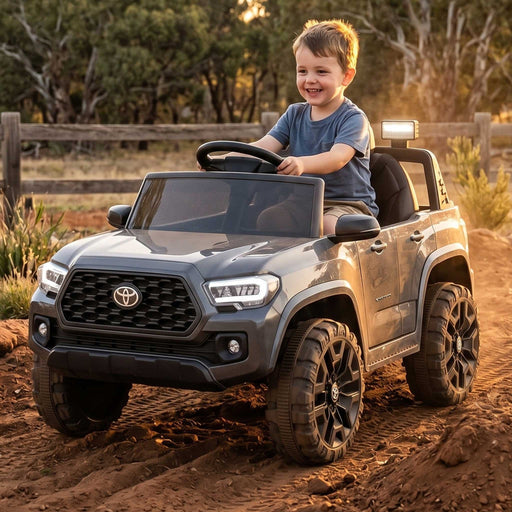Toyota Tacoma Officially Licensed Off Road Kids Ride On Car with Remote Control | Steel Grey