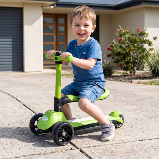 Rovo Junior 3 Wheel Electric Folding Scooter with Adjustable Heights | Slime Green