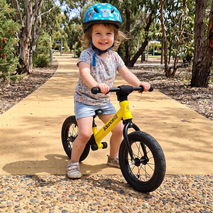 Track Star Deluxe 12 Inch Kids Balance Bike | Yellow & Black