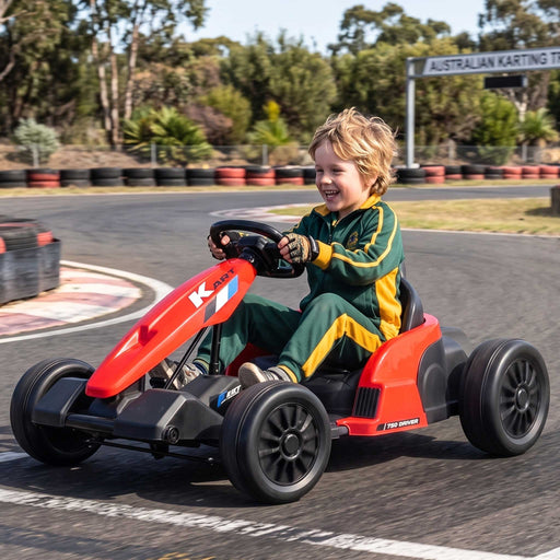 Traditional & Drifting Go Kart 24v Ride On Car | Red & Black