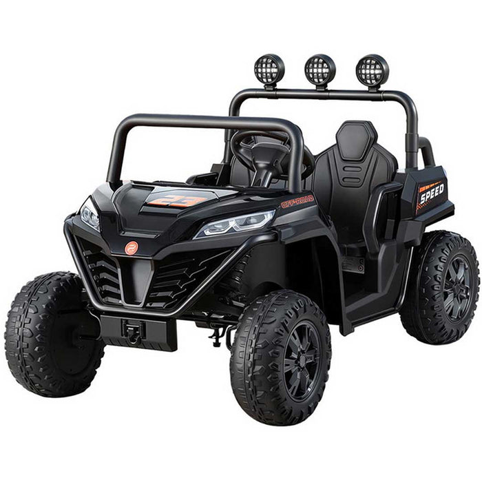 Twin Two Seater Deluxe 12V Off Road Kids Ride On Car Raven Black