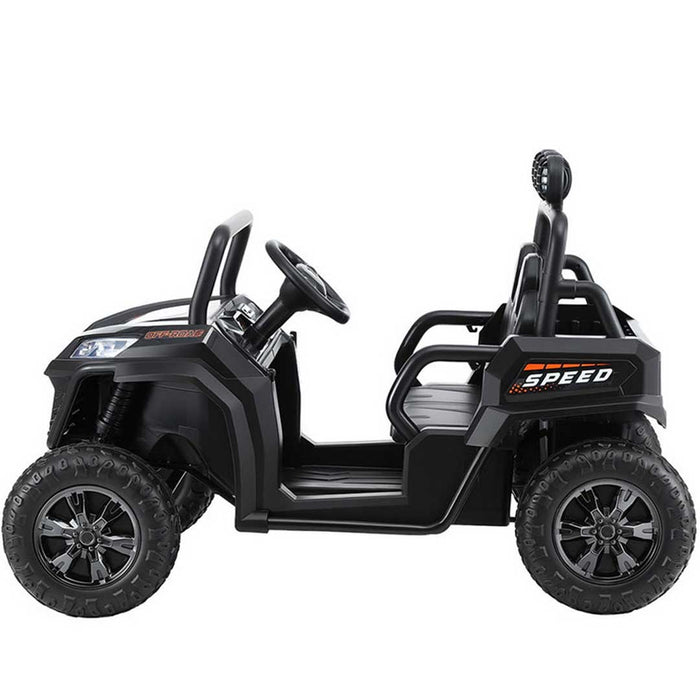 Twin Two Seater Deluxe 12V Off Road Kids Ride On Car Raven Black