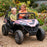 Twin Two Seater Deluxe 12V Off Road Kids Ride On Car Raven Black with Pink