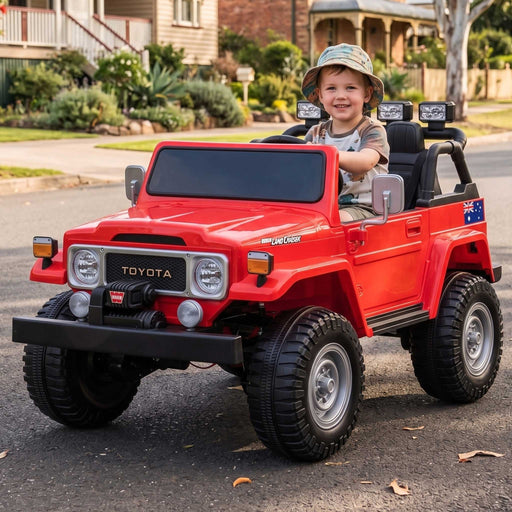 Twin (Two) Seater Toyota FJ-40 Officially Licensed Off Road Kids Ride On Car | Red