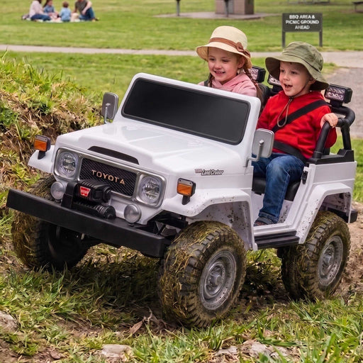 Two Seater Toyota FJ-40 Officially Licensed Off Road Kids Ride On Car | White
