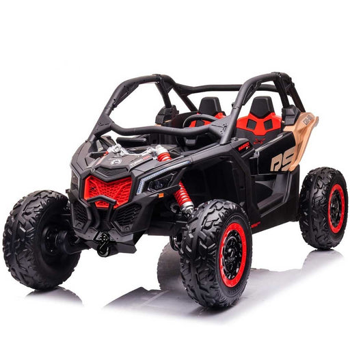 Two Seater Twin Officially Licensed CAN-AM Premium 24V Kids Ride On Buggy with Remote Control Carbon Black