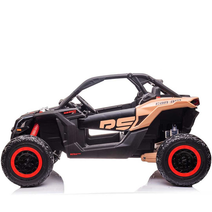 Two Seater Twin Officially Licensed CAN-AM Premium 24V Kids Ride On Buggy with Remote Control Carbon Black