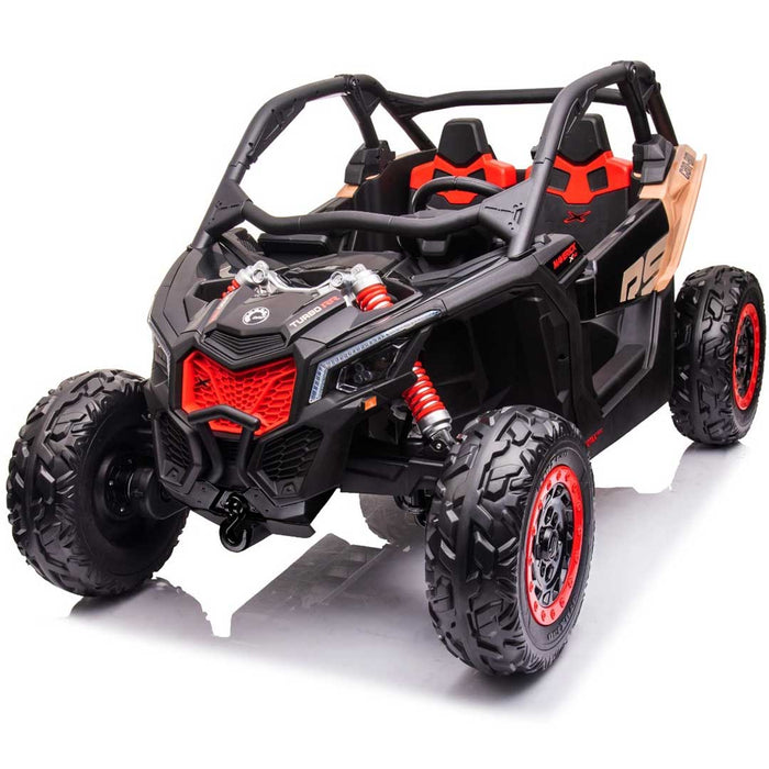 Two Seater Twin Officially Licensed CAN-AM Premium 24V Kids Ride On Buggy with Remote Control Carbon Black