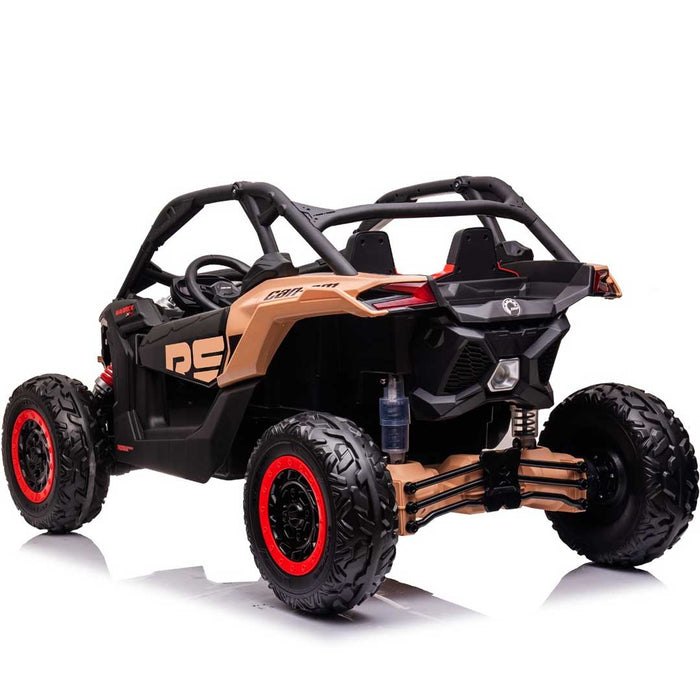 Two Seater Twin Officially Licensed CAN-AM Premium 24V Kids Ride On Buggy with Remote Control Carbon Black