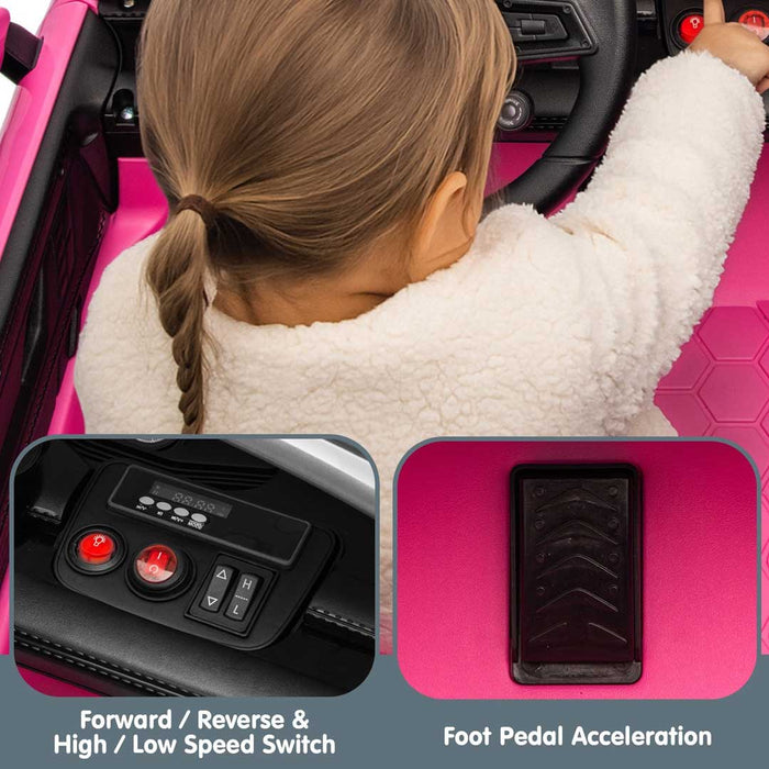 Two Seater Twin Officially Licensed Porsche Taycan Turbo S Kids Ride On SUV with Remote Control Porsche Pink Pig