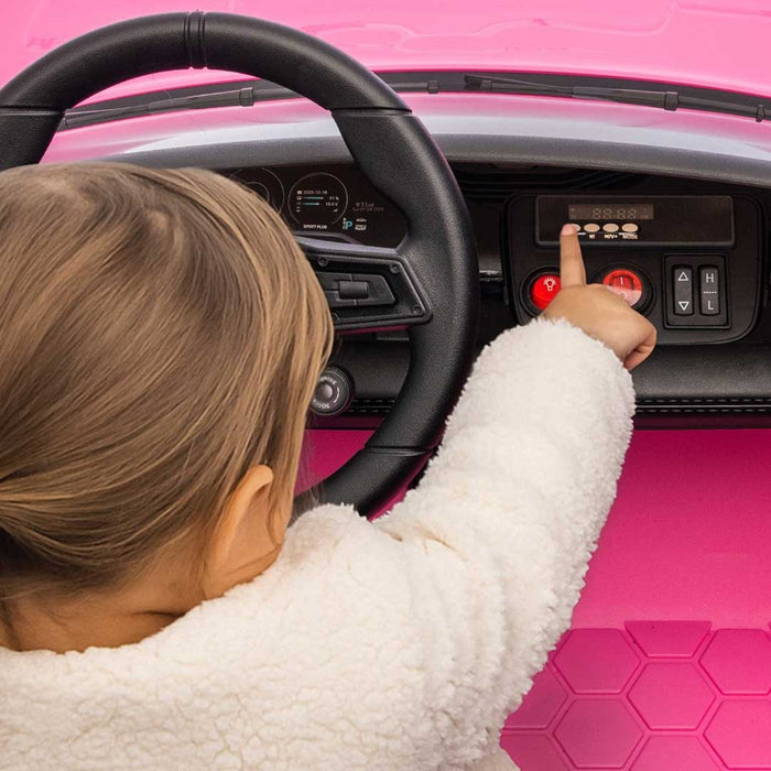 Two Seater Twin Officially Licensed Porsche Taycan Turbo S Kids Ride On SUV with Remote Control Porsche Pink Pig