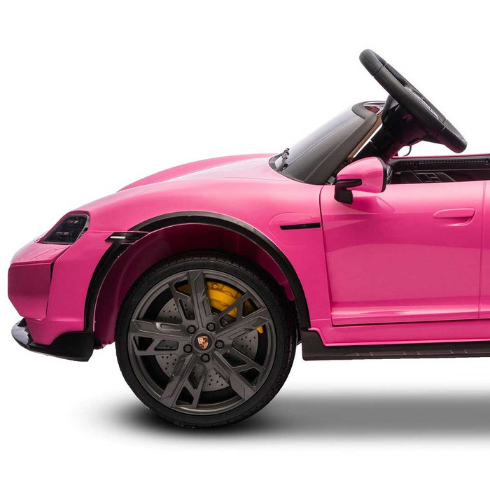 Two Seater Twin Officially Licensed Porsche Taycan Turbo S Kids Ride On SUV with Remote Control Porsche Pink Pig